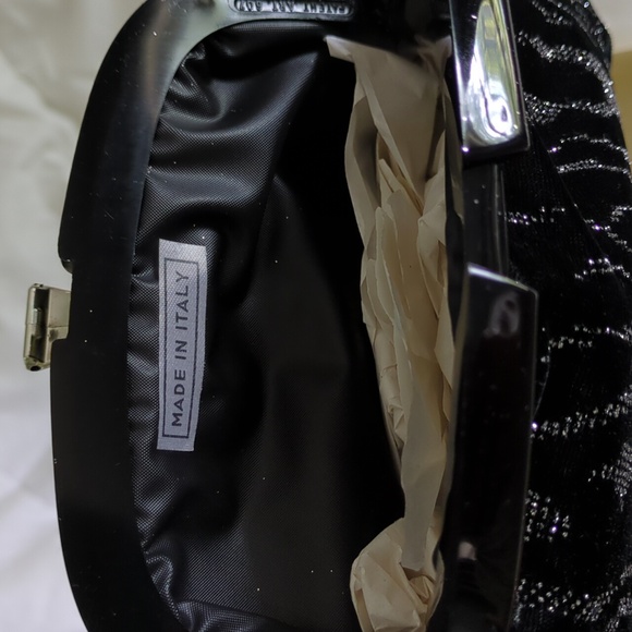 Evening clutch - black velvet, made in Italy NWOT - Picture 2 of 3